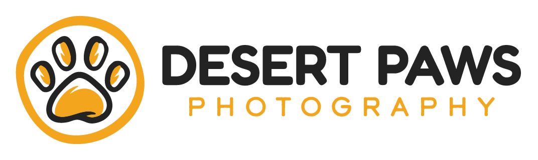 Logo for Desert Paws Photography, a Phoenix based dog photography service